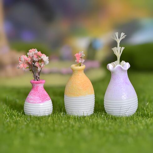 9 Pcs Mini Bud Vases Set - Tiny Resin Flower Vases with Ceramic Imitation Design for Mini Flower Arrangements, DIY Decor, Fairy Garden Accessories, Tabletop & Home Decorations, Gift for Plant Lovers in Kuwait