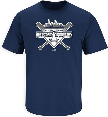 New York Baseball Fans. No Place Like Home Navy T-Shirt (Sm-5X) in Saudi Arabia