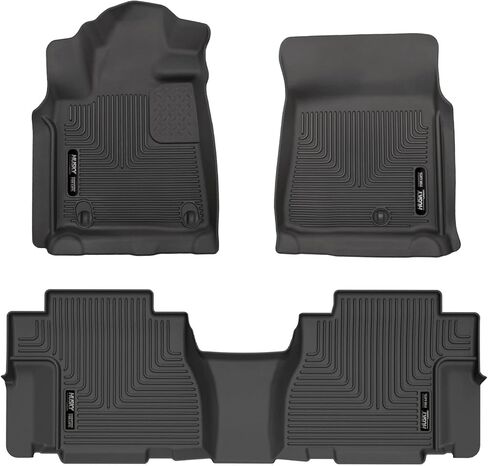 Husky Liners Weatherbeater Floor Mats | Fits 2008-2011 Toyota Sequoia | Front & 2nd Row, 3-pc Black - 95131 in Kuwait