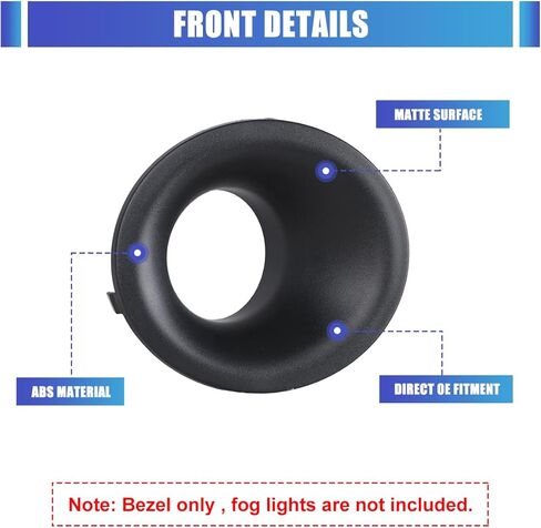 Nixon Offroad Fog Lights Cover Fog Lamp Bezel for 2015-2022 Dodge Challenger Fog Lights, Matte Black Factory OEM Style Fog Lamps Covers Bezel Set Replacement, Passenger and Driver Sides in Saudi Arabia