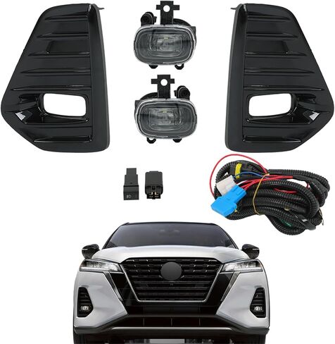 زوج من مصابيح الضباب للسائق الأيسر والجانب الأيمن من Labwork لاستبدال نيسان ركلات 2021-2023 مع مفتاح أسلاك الإطار in Kuwait