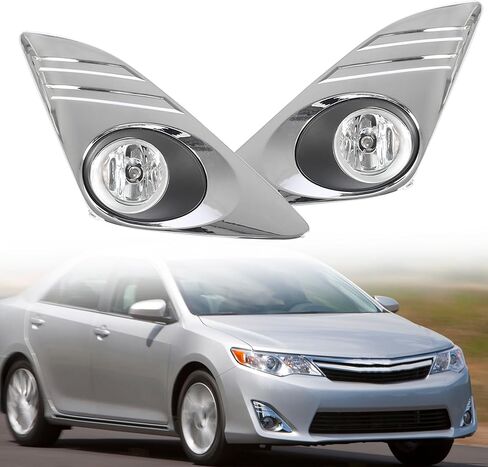 Fog Lights Assembly Replacement for Camry LE 2012 2013 2014 with Chrome Covers Switch Wiring Bulbs in Saudi Arabia