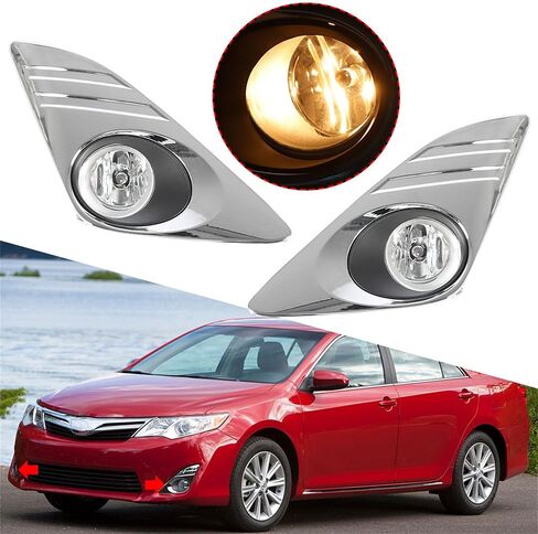 Fog Lights Assembly Replacement for Camry LE 2012 2013 2014 with Chrome Covers Switch Wiring Bulbs in Saudi Arabia