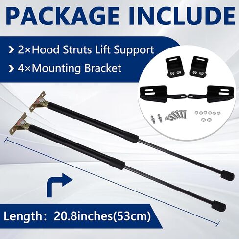 Front Hood Lift Support, Compatible with Jeep Wrangler JK & Unlimited 2011 2012 2013 2014 2015 2016 2017 2018 Hood Quick Lift Struts Lift Support Shocks Kit 1 Pair in Saudi Arabia