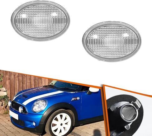 ADIIL Side Marker Light Fender Lamp Housing Kit 2PCS Clear Lens Turn Signal Light Housings For MINI Cooper R55 R56 R57 R58 R59 in Saudi Arabia