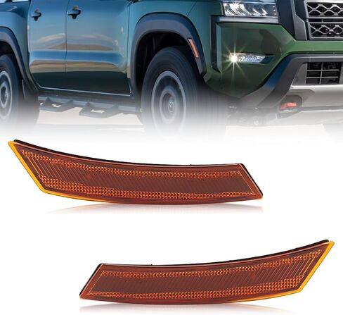 Side Marker Reflector Compatible with Nissan 2022-up Gen3 Frontier, [DOT] [IP67 Waterproof] Front Turn Signal Marker Light Cover [No Bulbs], 2 PCS, Clear Lens in Kuwait