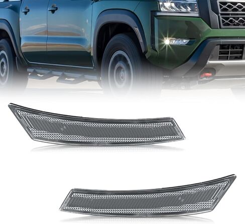 Side Marker Reflector Compatible with Nissan 2022-up Gen3 Frontier, [DOT] [IP67 Waterproof] Front Turn Signal Marker Light Cover [No Bulbs], 2 PCS, Clear Lens in Kuwait