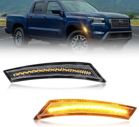 Side Marker Reflector Compatible with Nissan 2022-up Gen3 Frontier, [DOT] [IP67 Waterproof] Front Turn Signal Marker Light Cover [No Bulbs], 2 PCS, Clear Lens in Kuwait
