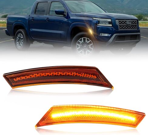 Side Marker Reflector Compatible with Nissan 2022-up Gen3 Frontier, [DOT] [IP67 Waterproof] Front Turn Signal Marker Light Cover [No Bulbs], 2 PCS, Clear Lens in Kuwait