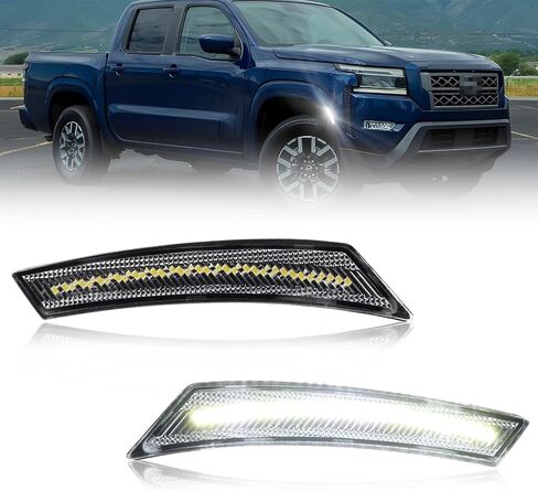 Side Marker Reflector Compatible with Nissan 2022-up Gen3 Frontier, [DOT] [IP67 Waterproof] Front Turn Signal Marker Light Cover [No Bulbs], 2 PCS, Clear Lens in Kuwait
