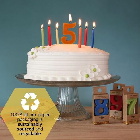 Big Dipper Wax Works Candles for Cake, Number 5, Birthday Candle, 2" Tall, Beeswax Candle in Kuwait