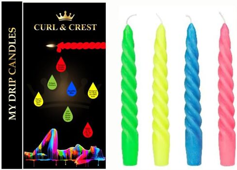 Curl & Crest Blacklight UV Reactive Glow Drip Candles – Body Art Candle Set for Couples Who Like to Play, in Saudi Arabia