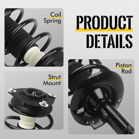 KUSATEC Front Pair Complete Struts Shock Absorber fit for 2007-2012 Nissan Sentra, 172379 172378 Struts with Coil Spring Assemblies in Saudi Arabia
