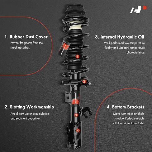 دعامات أمامية كاملة A-Premium متوافقة مع Nissan Kicks 2018/2020-2024 - 2x استبدال ممتص الصدمات مع مجموعة زنبركية ملفوفة in Saudi Arabia