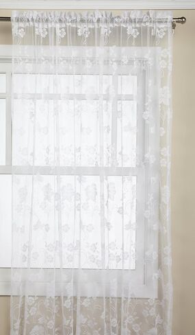 لوحة الخياطة من Lorraine Home Fashions Floral Vine مقاس 60 بوصة × 84 بوصة، باللون الأبيض in Kuwait