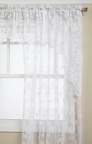 لوحة الخياطة من Lorraine Home Fashions Floral Vine مقاس 60 بوصة × 84 بوصة، باللون الأبيض in Kuwait