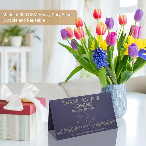 2 Pack Open House Visitor Registry 8.5"x 11" Real Estate Sign in Book for Open House Visitors with 2 Pack Realtor Tent Cards, 50 Sheets Each (Navy Blue) in Saudi Arabia