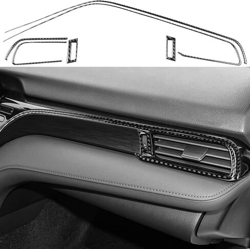 NVCNX ألياف الكربون الفاخرة الحقيقية لملحقات Toyota Camry 2018-2024 2019 2020 2021 2022 2023 SE/LE/XSE/XLE/SE Nightshade/L/TRD Gas Hybrid Fuse Box Coin حامل غطاء داخلي ملصق 2 قطعة in Saudi Arabia