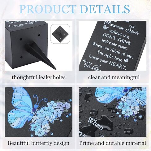 Metal Cemetery Vases for Grave Cemetery Flower Holders with Four Holes Grave Decorations Memorial Butterfly Vases for Loss of Loved One in Saudi Arabia