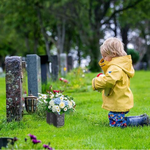 Metal Cemetery Vases for Grave Cemetery Flower Holders with Four Holes Grave Decorations Memorial Butterfly Vases for Loss of Loved One in Saudi Arabia