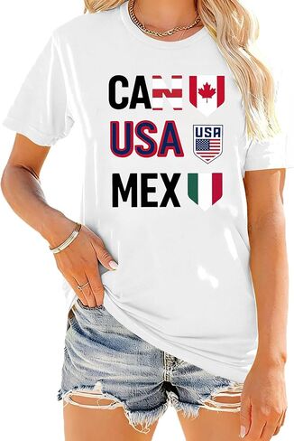 قمصان كرة القدم 2026 للنساء والرجال في الولايات المتحدة الأمريكية بأكمام قصيرة تي شيرت لكرة القدم تحت عنوان جرافيك تي شيرت علوي in Kuwait