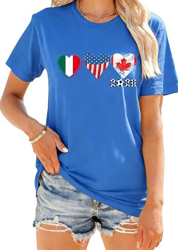 قمصان كرة القدم 2026 للنساء والرجال في الولايات المتحدة الأمريكية بأكمام قصيرة تي شيرت لكرة القدم تحت عنوان جرافيك تي شيرت علوي in Kuwait