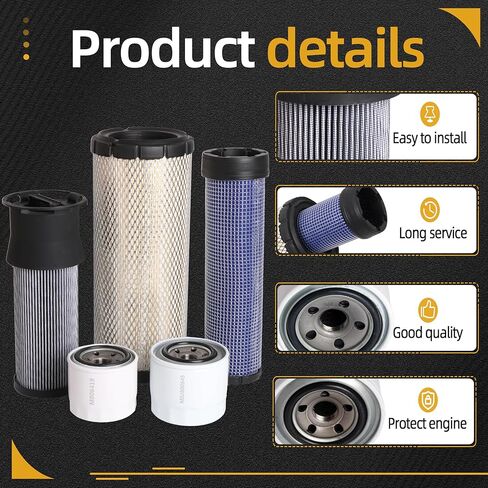 Maintenance Filter Kit fits for John Deere Compact Utility Tractor 3320/3520/4105, M806419 Engine Oil Filters/MIU800645 Fuel Filter/RE68048 Air Filter/, LVA13065 Engine Oil Filters in Saudi Arabia