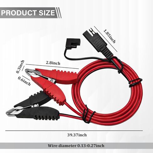 3.2FT 14AWG Car Alligator Butterfly Clip to SAE Connector, Quick Disconnect Vehicle Battery Alligator Clamp with Wire, Auto Solar Power Charging Extension Cable, Universal Fit in Saudi Arabia