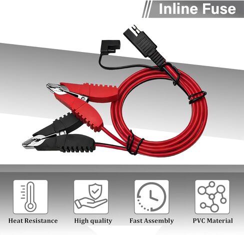 3.2FT 14AWG Car Alligator Butterfly Clip to SAE Connector, Quick Disconnect Vehicle Battery Alligator Clamp with Wire, Auto Solar Power Charging Extension Cable, Universal Fit in Saudi Arabia