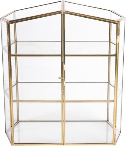 BESTOYARD 3-Layer Glass Jewelry Box - Golden Jewelry Storage Organizer with Structure for Home and Makeup Compact Size for Easy Storage in Saudi Arabia