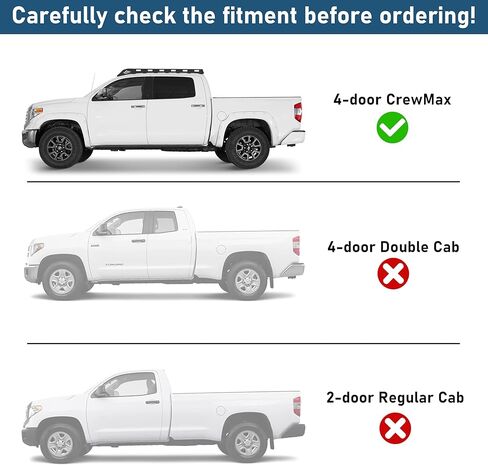 Hooke Road Tundra Roof Rack Aluminum Cross Bars for 2014-2021 Toyota Tundra CrewMax (4 Full-Size Doors), 400 lbs Load Capacity, Lightweight Overland Rooftop Cargo Carrier Basket in Saudi Arabia