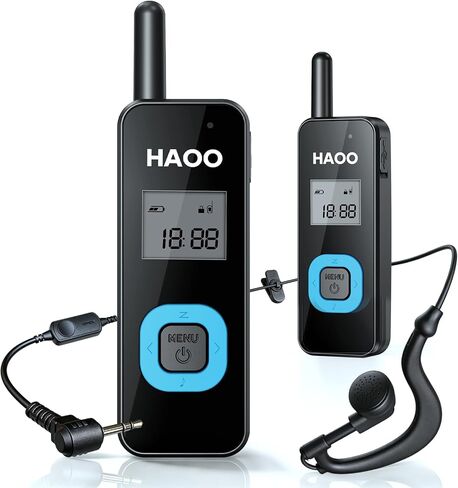 جهاز اتصال لاسلكي صغير جدًا ثنائي الاتجاه محمول مع جهاز إرسال واستقبال FM LCD/FRS/GMRS للأماكن الداخلية والخارجية، والأمن، والفنادق، والمطاعم، والخدمات، وحلاق السوبر ماركت، وصالونات التجميل، وسياحة المستشفيات، عبوة من قطعتين in Saudi Arabia