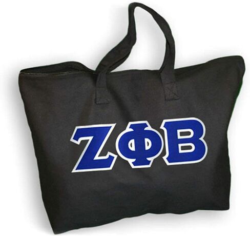 Zeta Phi Beta Sorority Lettered Canvas Tote Bag in Saudi Arabia