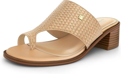 PIZZ ANNU Women's Aurelia Low Block Chunky Heels Sandals Open Toe Slip on Mules Comfortable Dressy Summer Pump Shoes with 1.57 Inches Tall Thick Heel in Kuwait