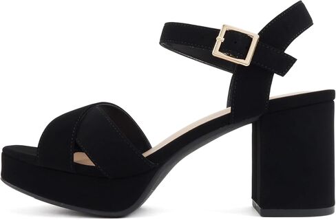 Soda Manji ~ Women Square Toe Cross Band Platform Dress Sandal in Saudi Arabia