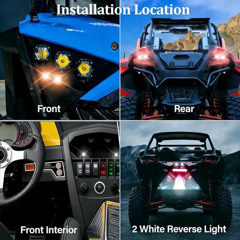 Universal ATV UTV Turn Signal Kit Street Legal,Horn Reverse Hazard Turn Light Rocker Switch,Plug and Play Side by Side Blinker Kit,Compatible With Polaris Can-Am Golf Cart Kawasaki, Pionee in Kuwait
