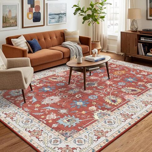 سجاد منطقة قابلة للغسل من Rostyle مقاس 7 × 10، سجاد مدخل ناعم لغرفة المعيشة وغرفة النوم، سجادة جانبية للسرير داخلية غير قابلة للانزلاق لغرفة الطعام وغرفة الأطفال والحضانة والمنزل والمكتب in Kuwait