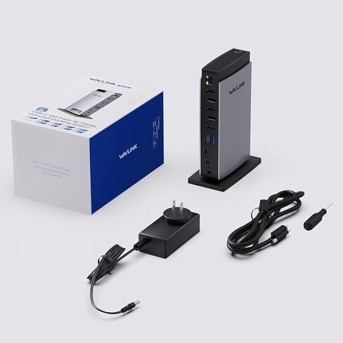 قاعدة توصيل WAVLINK USB C مع 3 HDMI، قاعدة كمبيوتر محمول 15 في 1 شاشة ثلاثية 4K+Dual 2K، شحن 100 واط لجهاز M1 M2 M3 Mac وWindows، 5 منافذ USB، 2DP، منفذ إيثرنت 1 جيجابت في الثانية، صوت/ميكروفون، SD/TF in Kuwait
