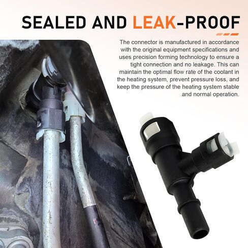 موصل خرطوم سخان السيارة WZP قطعتين، وصلة أنابيب مياه تبريد بلاستيكية ثلاثية الاتجاهات، متوافقة مع مجموعة مختارة من جي إم سي يوكون سييرا تشيفي تاهو سوبربان كاديلاك إسكاليد، OEM 15055343 15055342 (أسود وأبيض) in Kuwait