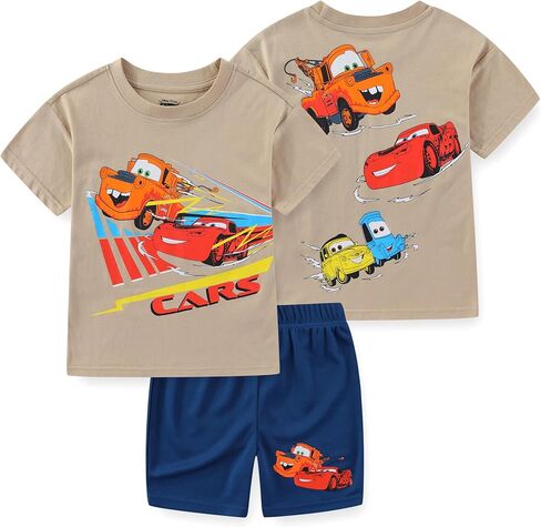 Disney Cars Lightning McQueen Boys Short Sleeve T-Shirt and Mesh Short Set for Toddler and Big Kids in Saudi Arabia