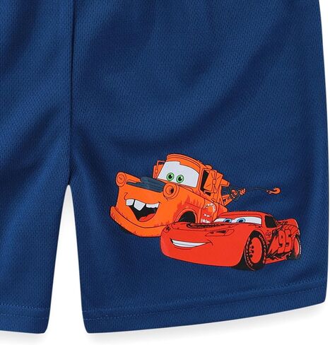 Disney Cars Lightning McQueen Boys Short Sleeve T-Shirt and Mesh Short Set for Toddler and Big Kids in Saudi Arabia