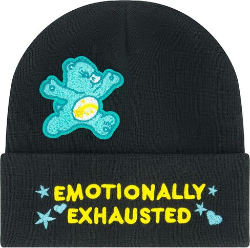 Care Bears Beanie Hat, Emotionally Exhausted Winter Knit Cap with Cuff, Black, One Size in Saudi Arabia