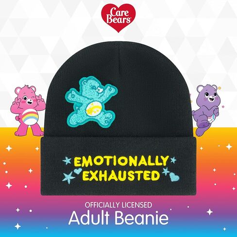 Care Bears Beanie Hat, Emotionally Exhausted Winter Knit Cap with Cuff, Black, One Size in Saudi Arabia