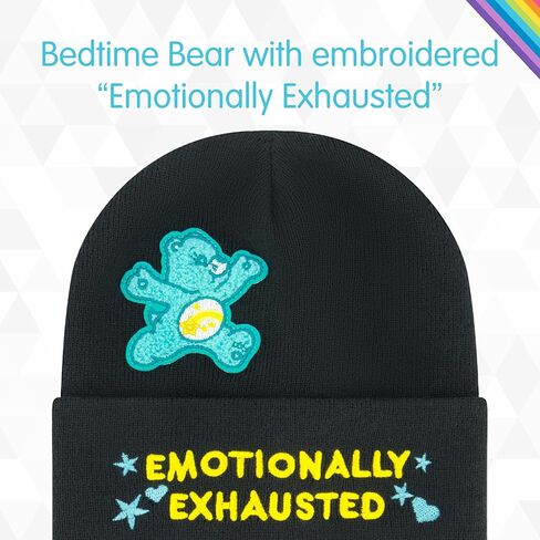 Care Bears Beanie Hat, Emotionally Exhausted Winter Knit Cap with Cuff, Black, One Size in Saudi Arabia