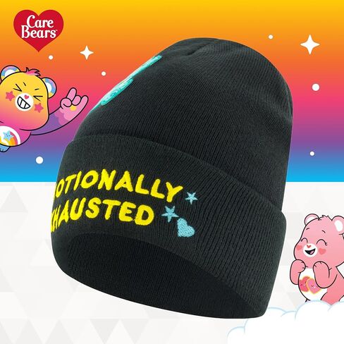 Care Bears Beanie Hat, Emotionally Exhausted Winter Knit Cap with Cuff, Black, One Size in Saudi Arabia