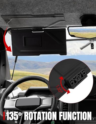 A & UTV PRO Sun Visor for Polaris Xpedition XP/XP 5 / ADV/ADV 5 2024 2025-135° Adjustable Anti-Glare PP Shade Extension, OEM #2891239 - UTV Accessories for Off-Road Comfort & Safety 2PCS in Saudi Arabia