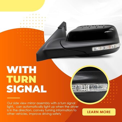 Left Side Mirror Assembly Compatible with 2011-2015 Explorer Driver Side Door Mirror w/Heated & Turn Signal Light and Puddle Light GB5Z17683BA BB5Z17683BA FO1320554 (7Pins) in Saudi Arabia