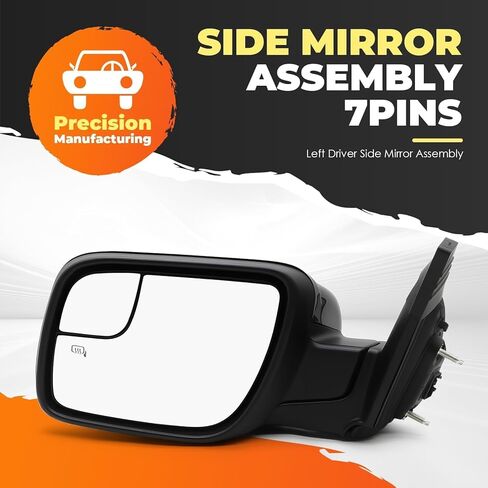 Left Side Mirror Assembly Compatible with 2011-2015 Explorer Driver Side Door Mirror w/Heated & Turn Signal Light and Puddle Light GB5Z17683BA BB5Z17683BA FO1320554 (7Pins) in Saudi Arabia