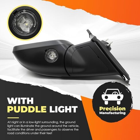Left Side Mirror Assembly Compatible with 2011-2015 Explorer Driver Side Door Mirror w/Heated & Turn Signal Light and Puddle Light GB5Z17683BA BB5Z17683BA FO1320554 (7Pins) in Saudi Arabia