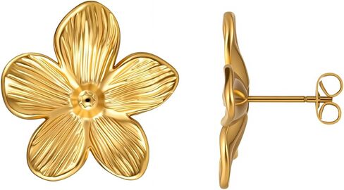 14K Gold Plated Surgical Hypoallergenic Stainless Steel Studs Fit Dainty Flower Earrings for Women in Kuwait